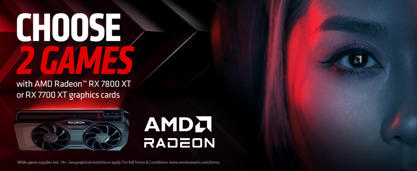 This is why we game. More performance. More graphics. More glory. AMD and AVADirect logos