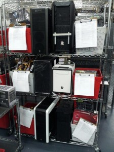 custom computers in cases being built