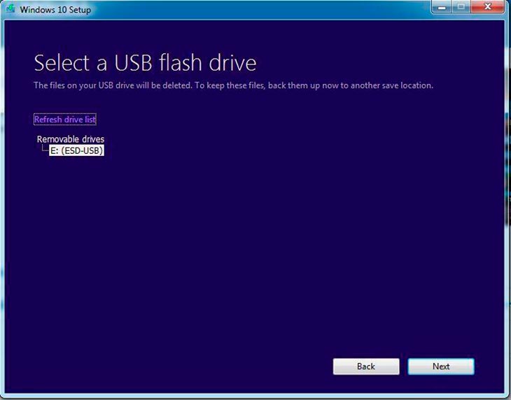 select a usb flash drive