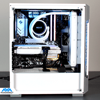 aio liquid cooled gaming pc side view