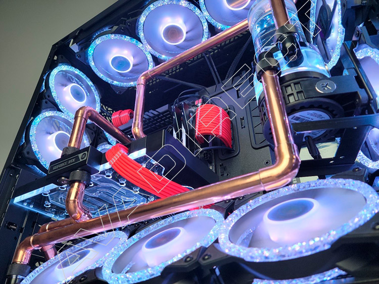 Water-Cooled Gaming PC with Custom Copper Tubing